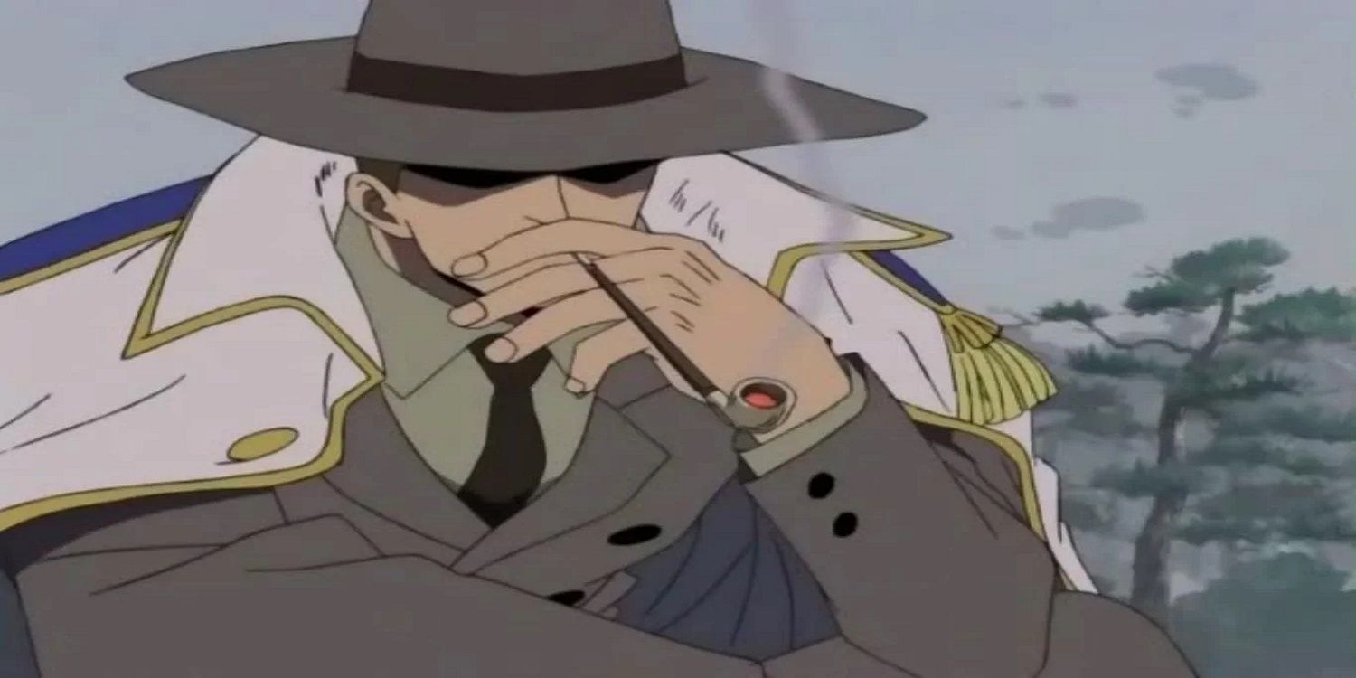 Bogard smoking a pipe