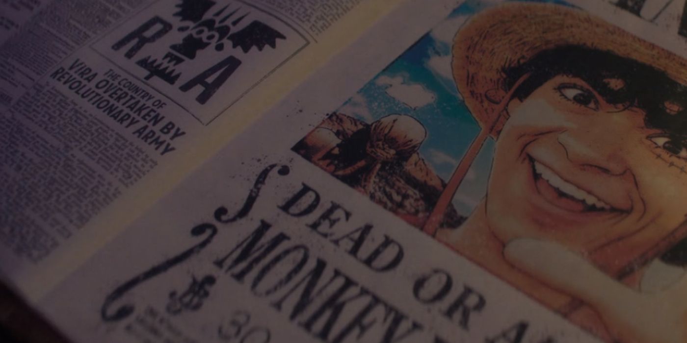 Recording of a newspaper article from the finale of the first season of One Piece about Monkey D. Dragon
