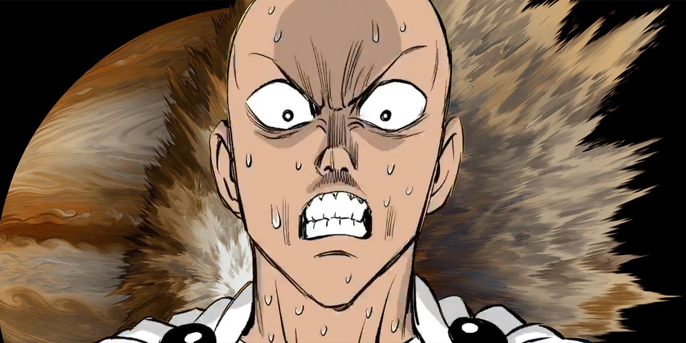 One-Punch Man: Saitama in front of an obliterated Jupiter.