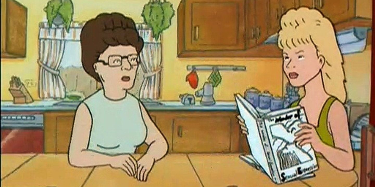 Peggy and Luanne sitting at the table in King of the Hill