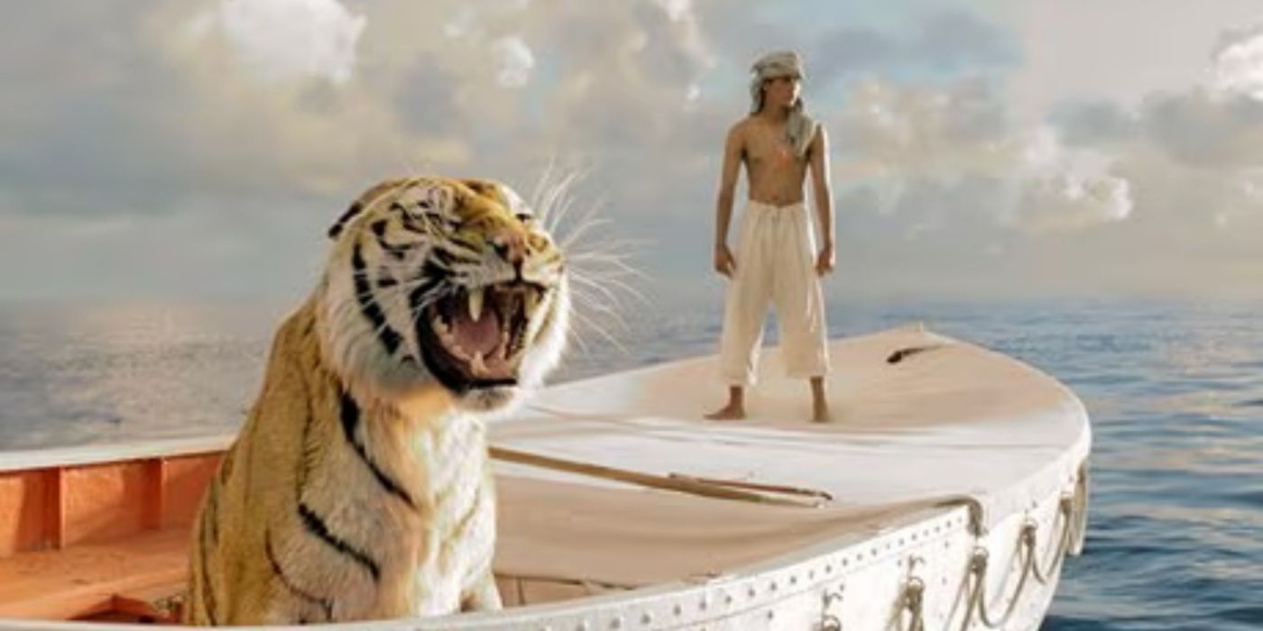 Pi and Richard on a boat in Life of Pi.
