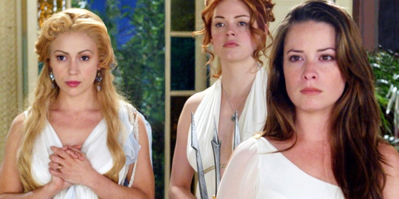The charmed one wear togas while hosting the Greek goddess powers.