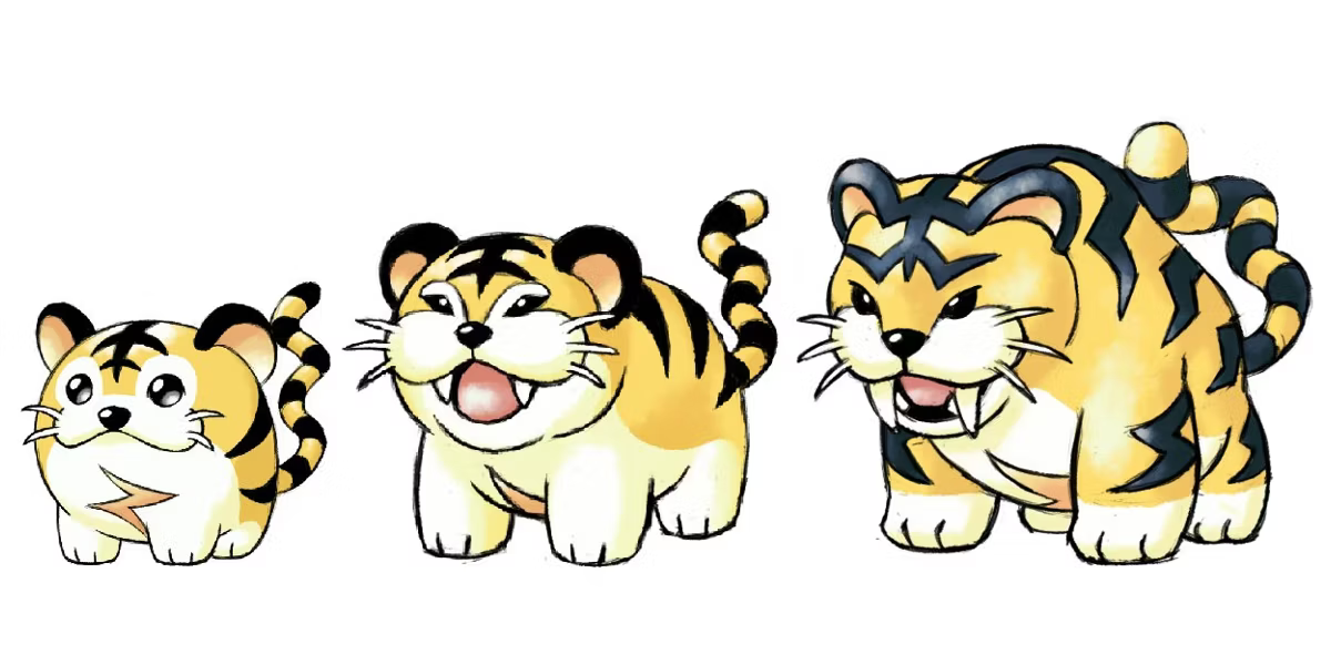 Cut Pokemon design Kotora, an evolutionary line of electric tigers.