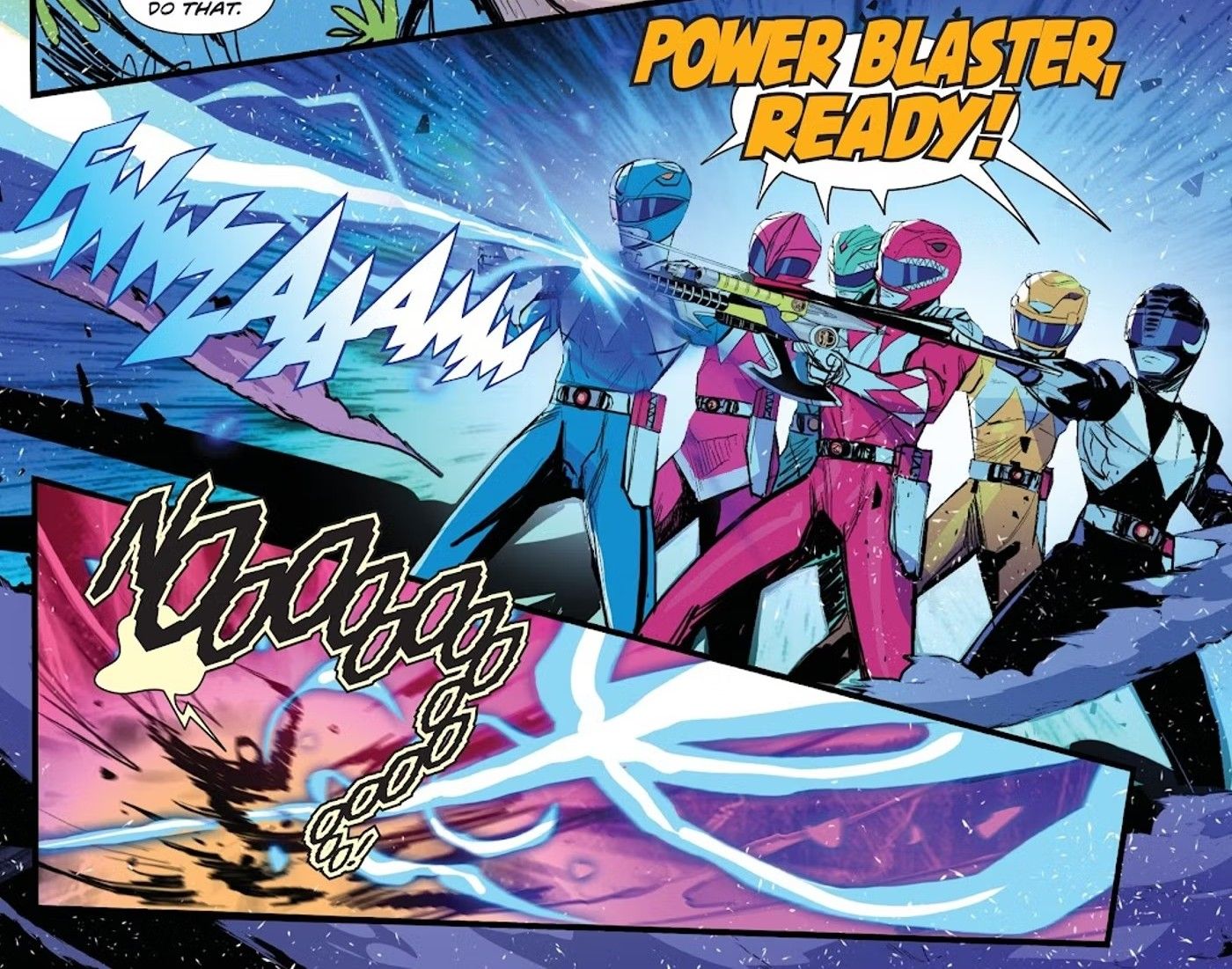 Power Rangers Defeat the Enemy with a Blast