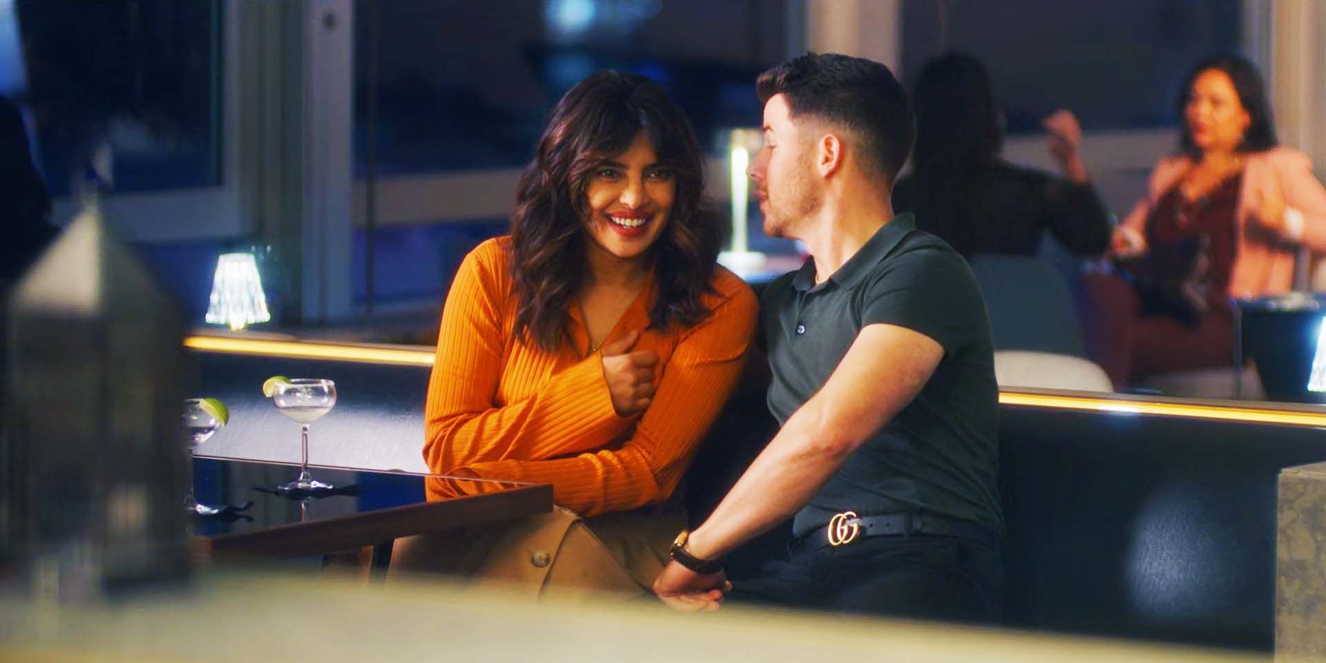 Priyanka Chopra Jonas as Mira and Nick Jonas as Joel in Love Again