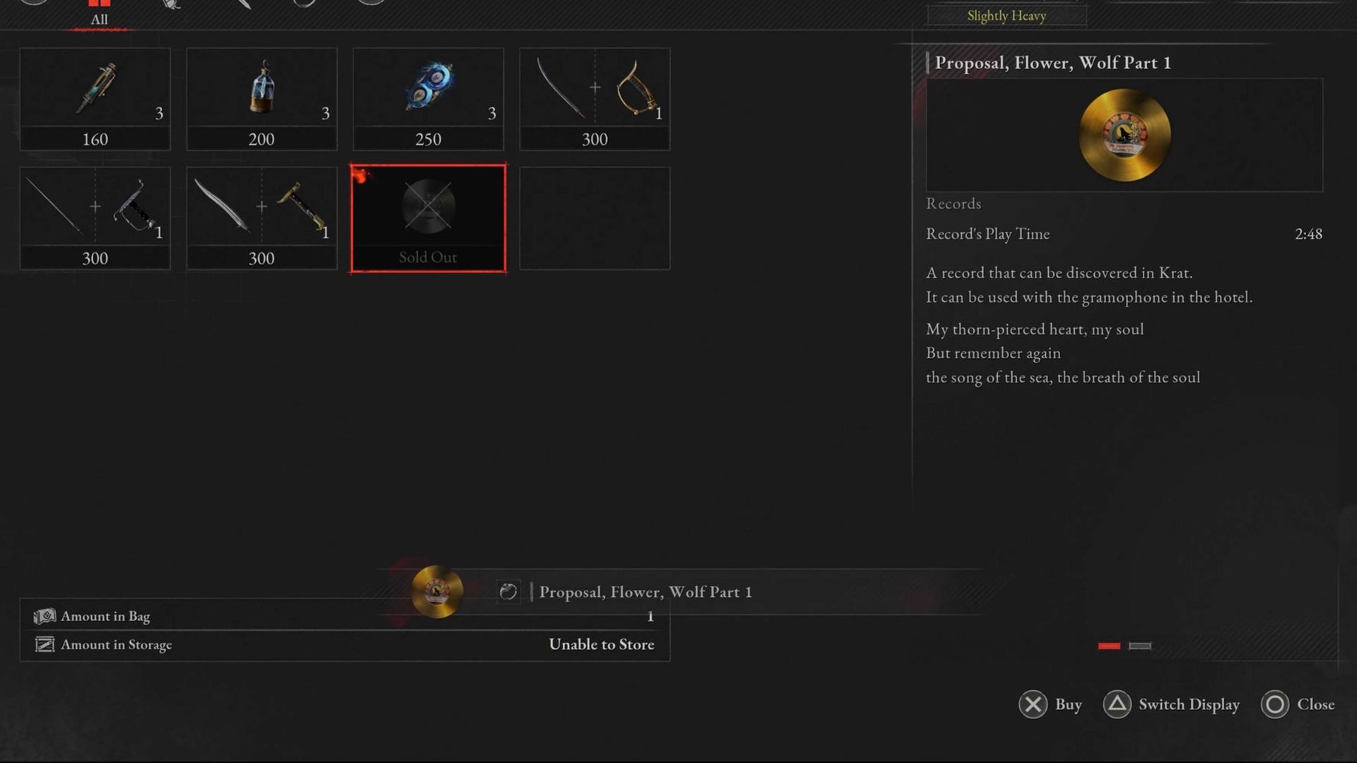 Proposal, Flower, Wolf Part 1 (Golden) Record Location in Lies of P-1