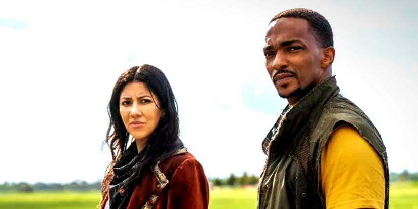 Quiet and John look perplexed while standing outside in Twisted Metal season 1