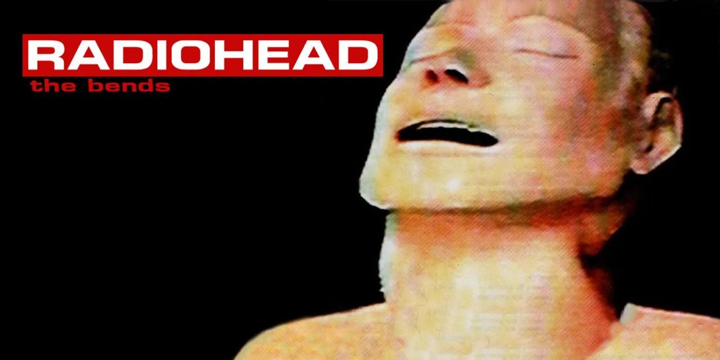 Radiohead The Bends album art of a robot with his eyes closed.