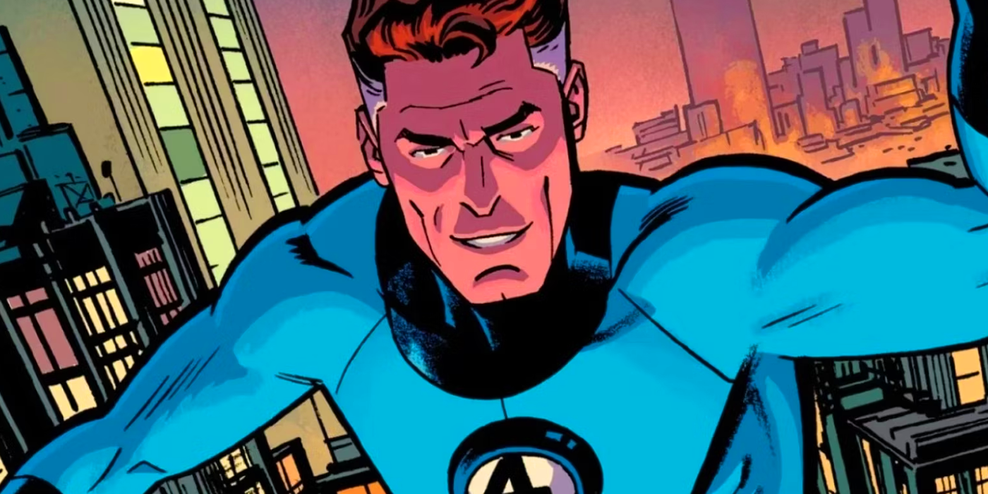Reed Richards' Mister Fantastic in bright costume in Marvel Comics