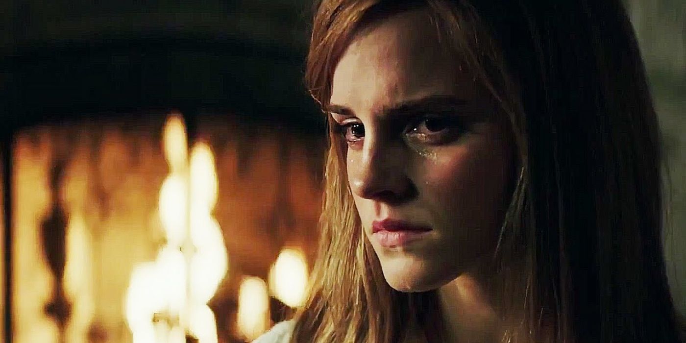 Angela cries next to a fireplace in Regression