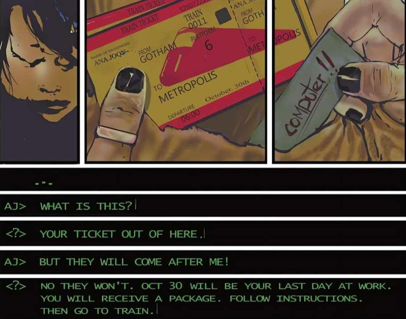 Riddler saves Ana Joon in The Riddler: Year One.