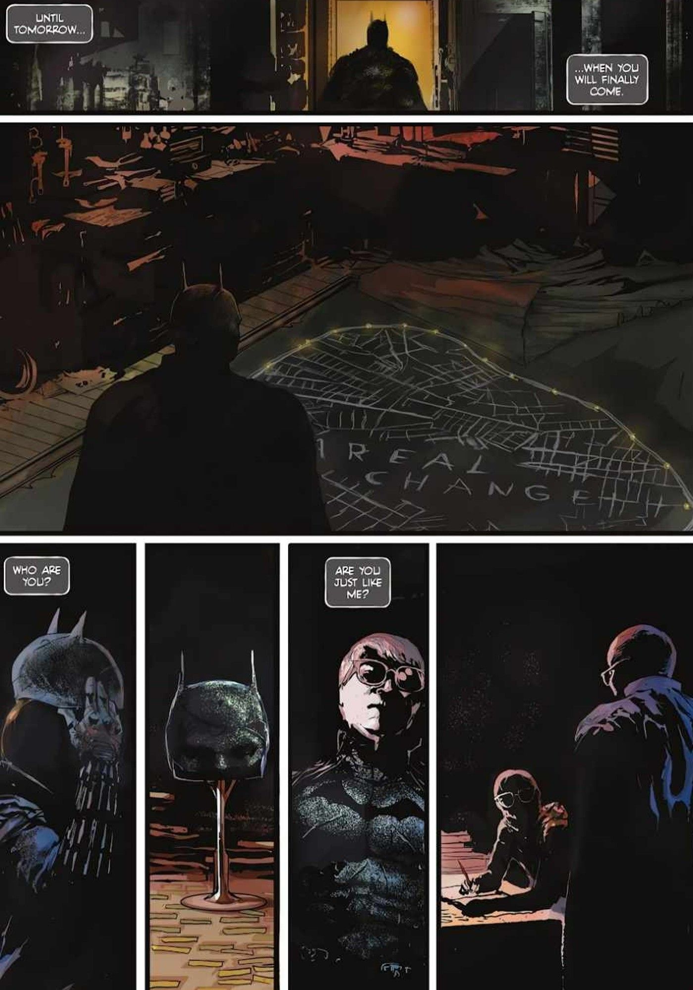 Riddler wearing a Batman costume in The Riddler: Year One to mirror the discovery of the Real Change Plan