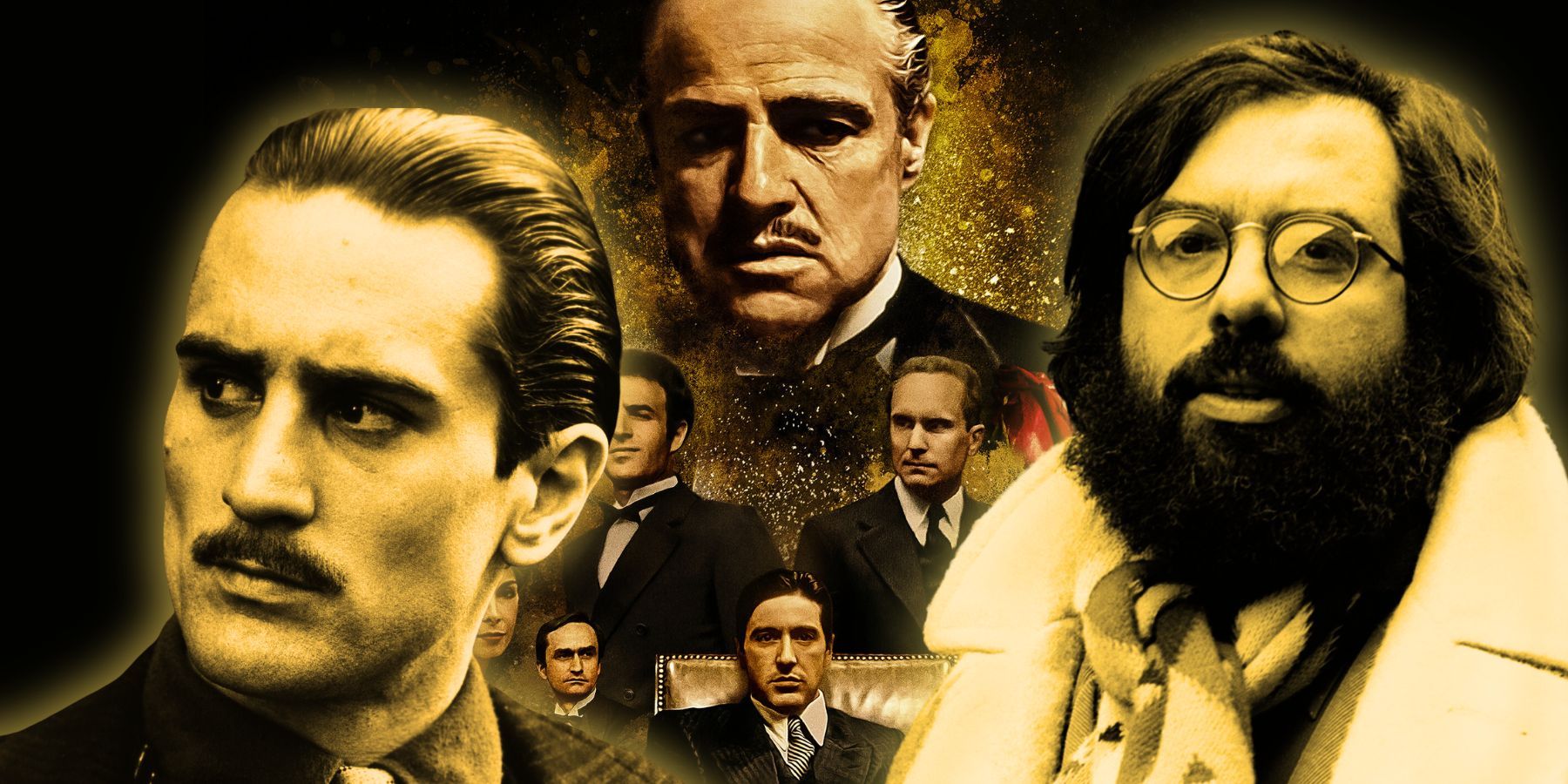 robert de niro with francis ford coppola and the godfather 50 poster