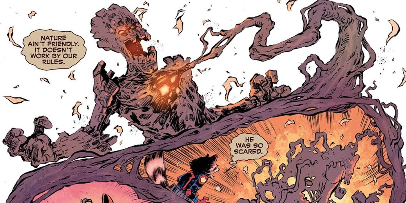 Rocket Raccoon watches Groot become evil in Guardians of the Galaxy #6