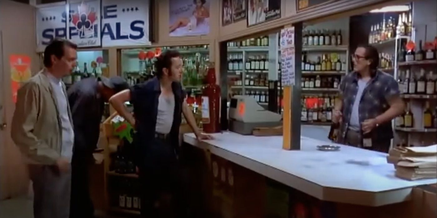 Three men buy liquor at a liquor store in Mystery Train