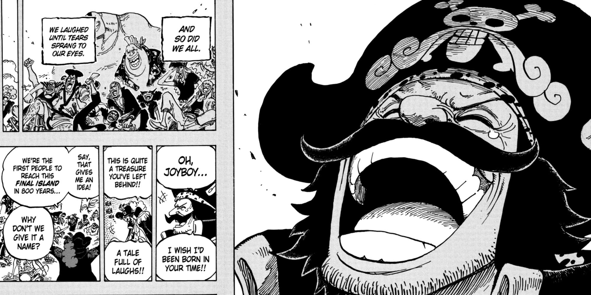 Roger laughs and talks about the final island in One Piece Chapter 967