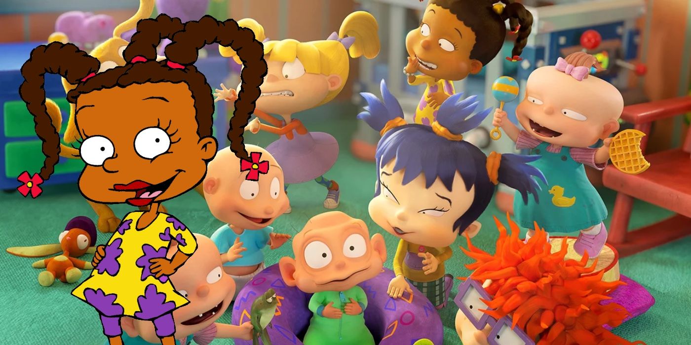 A composite image of Susie Carmichael and the cast of the Rugrats reboot