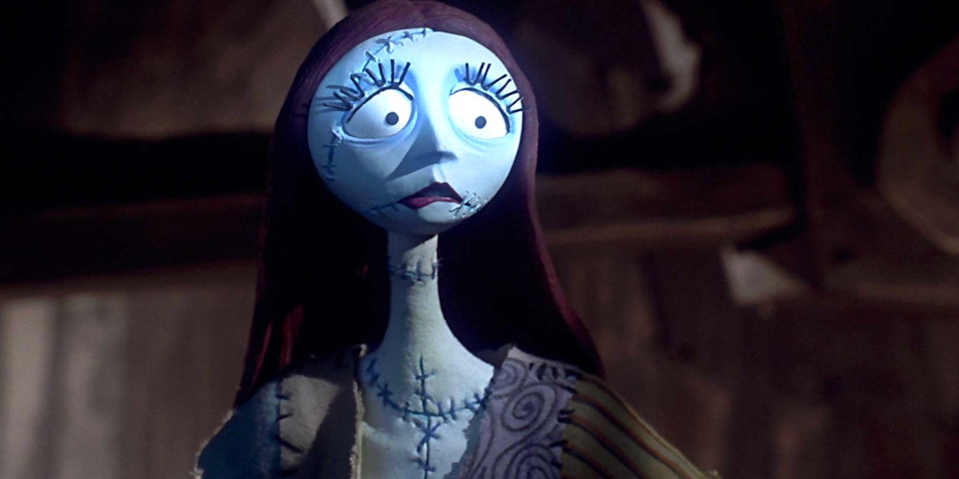 Sally in A Nightmare Before Christmas frowning and looking sad