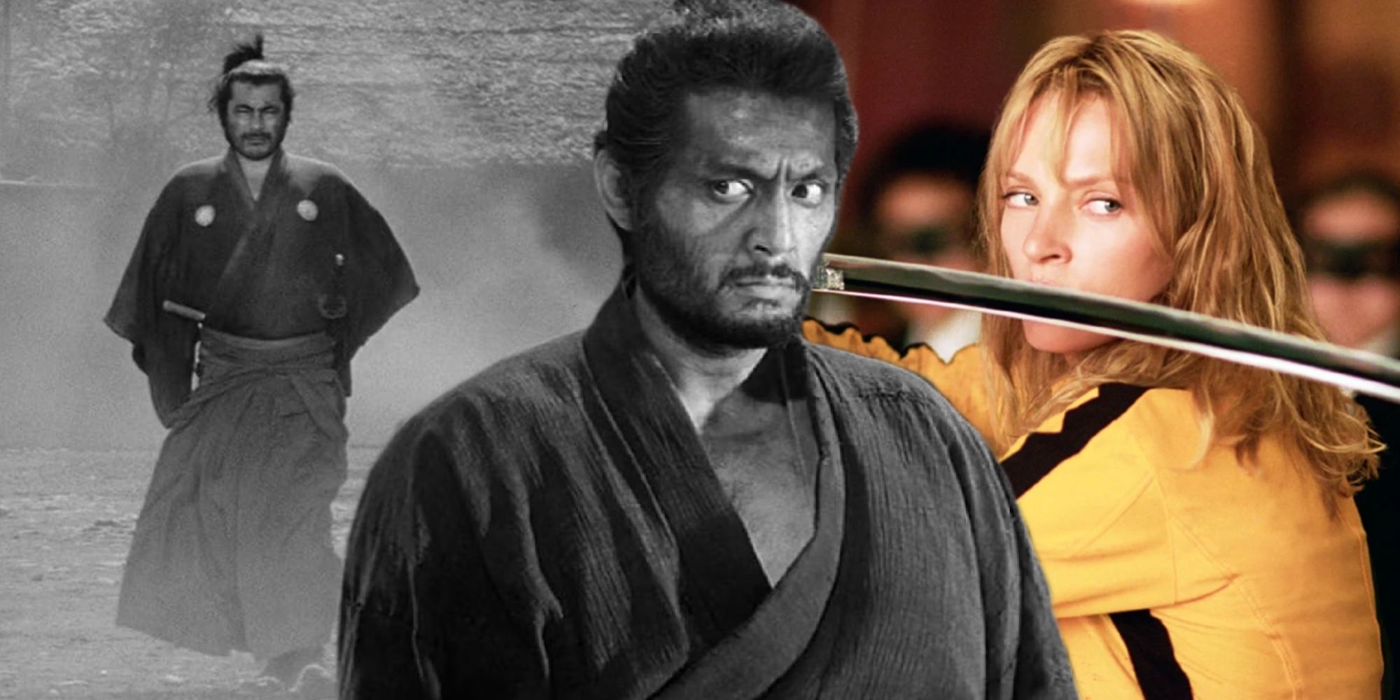 A composite image of various samurai movies 