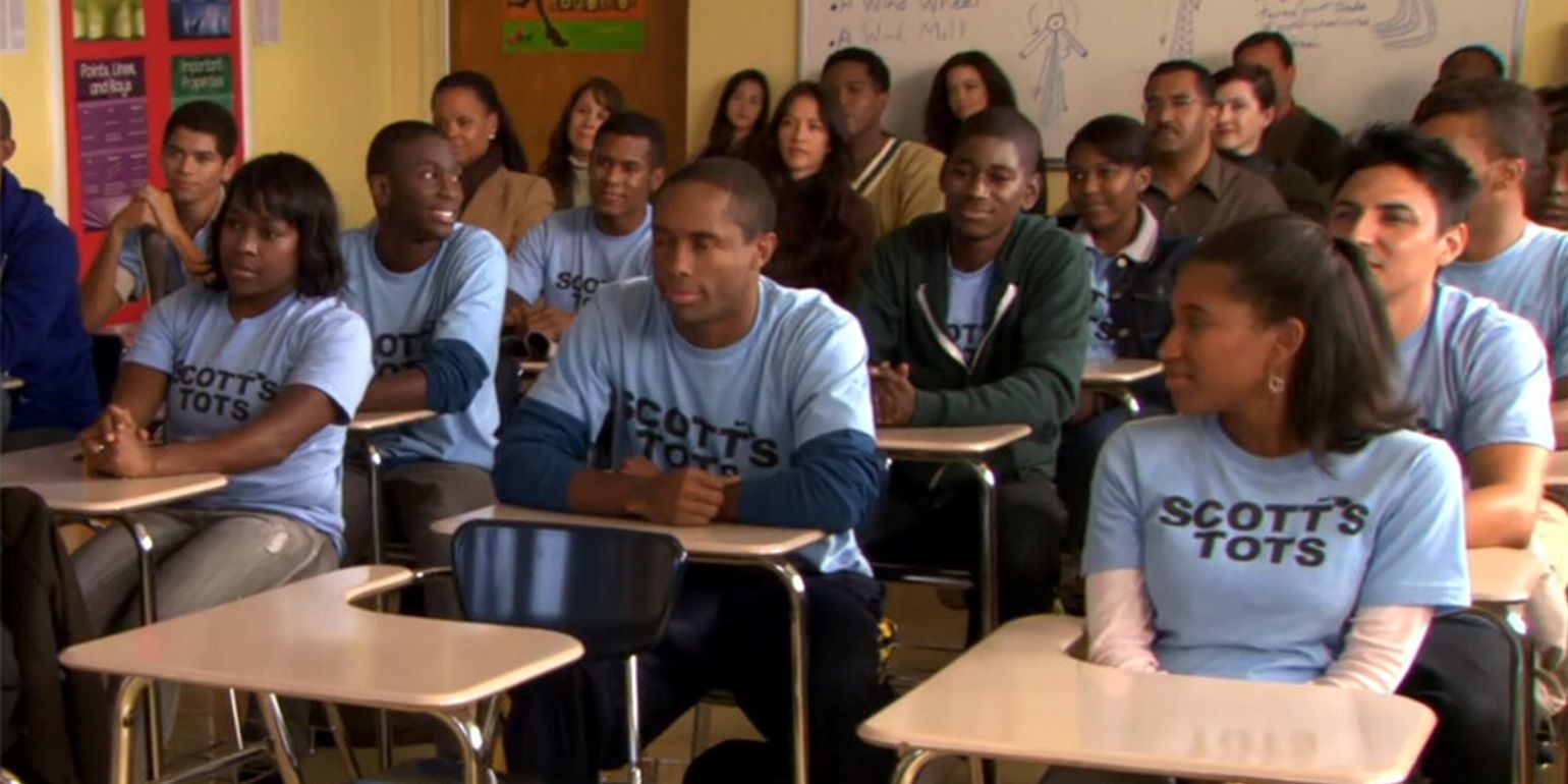 Scott's Tots sit in their classroom in The Office