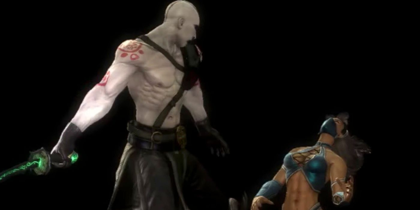 Quan Chi's on your knees move in Mortal Kombat.