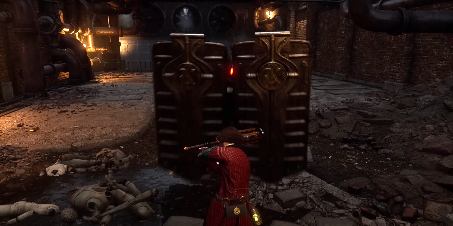 Pinocchio blocking against a boss in Lies of P