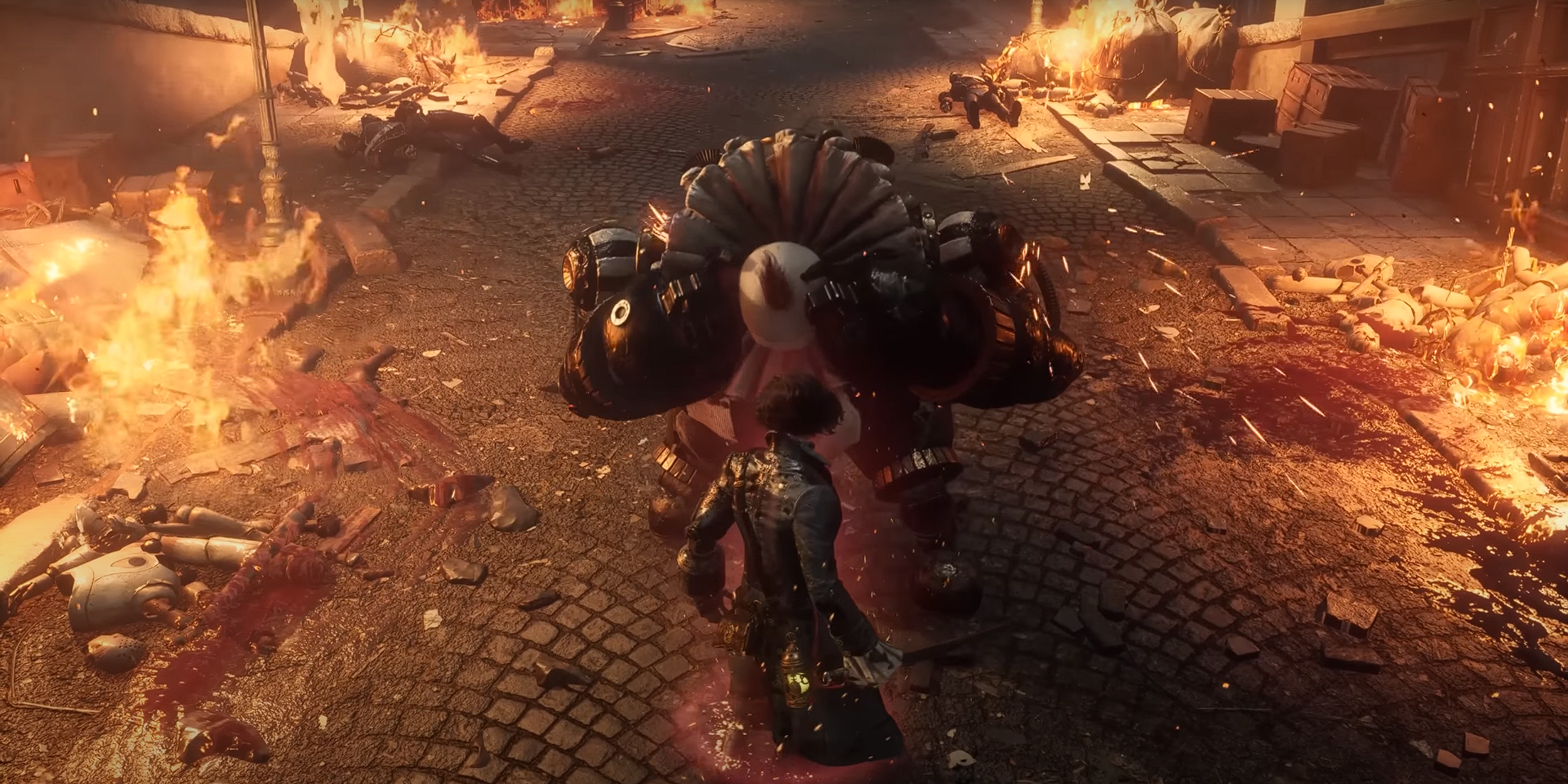 Pinocchio defeating a Mini-Boss in Lies of P