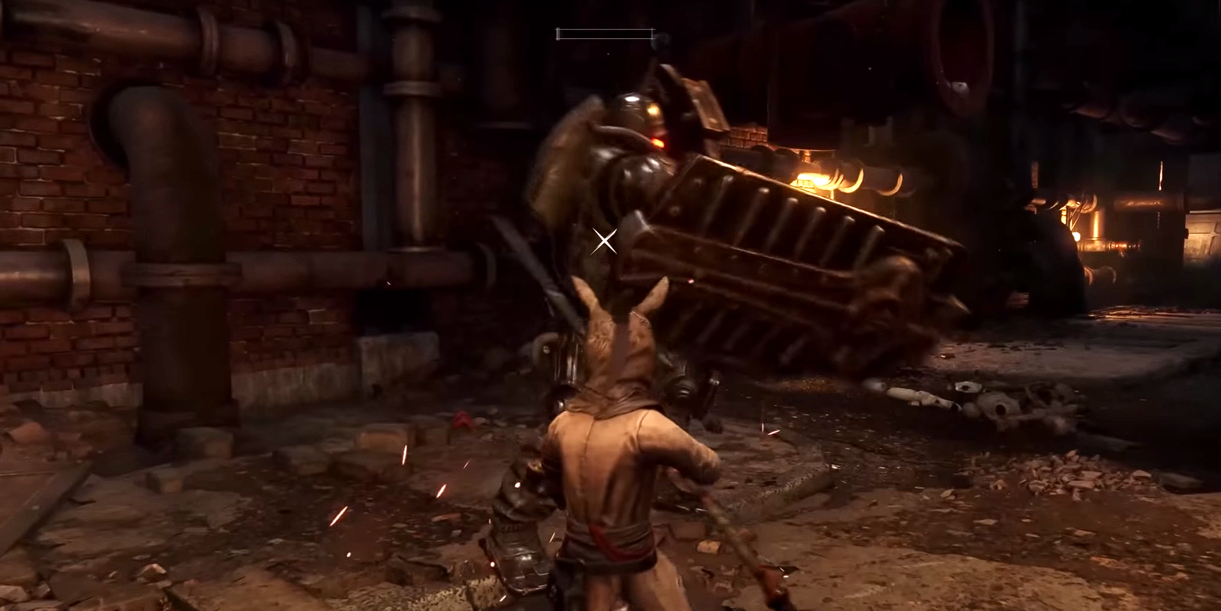 P using a Perfect Guard against a monster in Lies of P