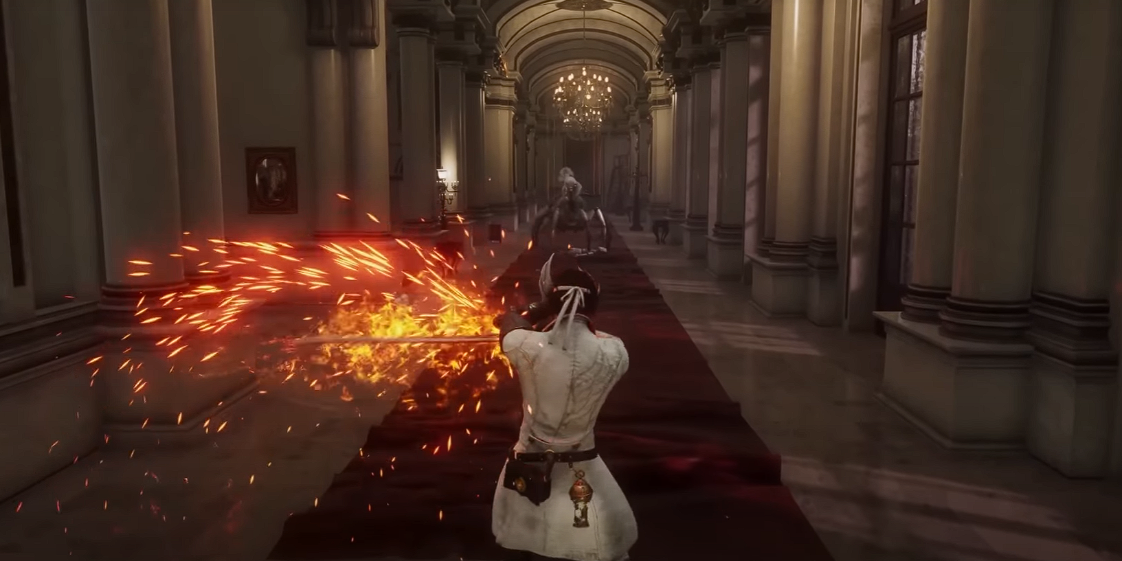 P using a grindstone on his weapon in Lies of P