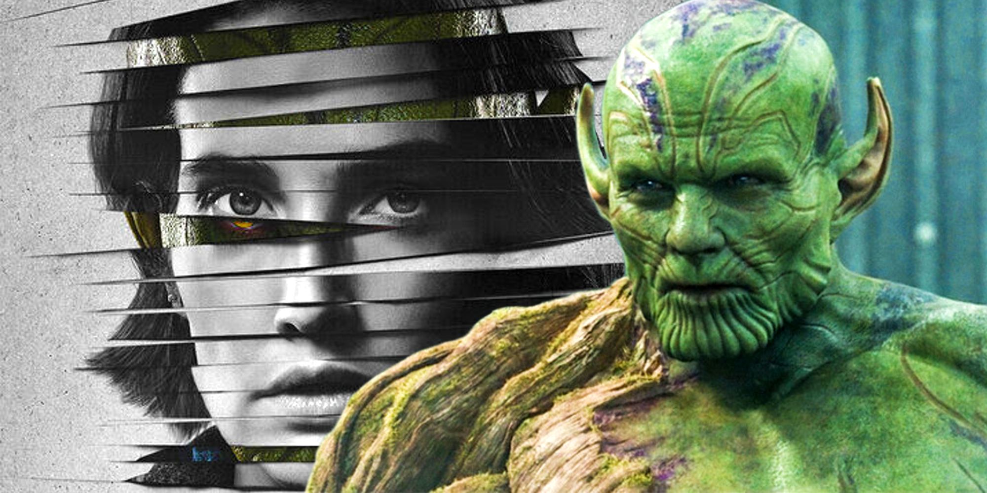 Maria Hill's character poster for Secret Invasion and Gravik as a Super Skrull