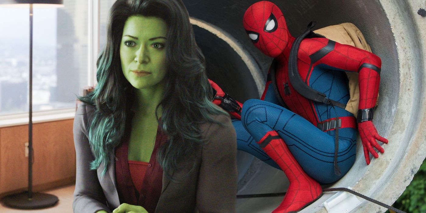 She-Hulk next to the MCU Spider-Man