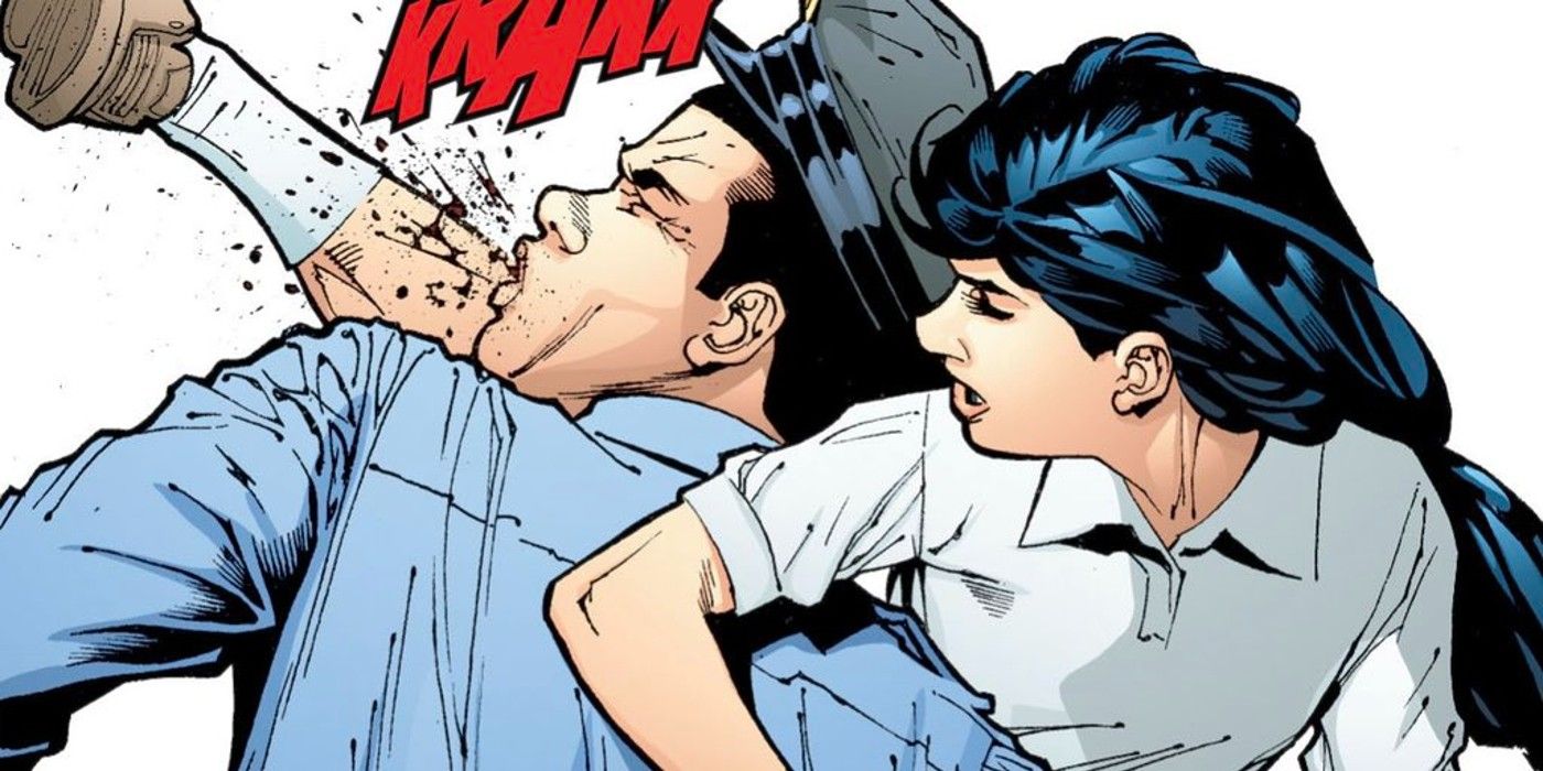 Sin Black Canary Kicking Police Officer