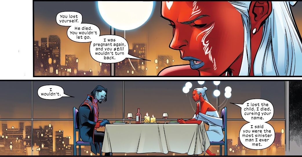Sinister and Mother Righteous at dinner