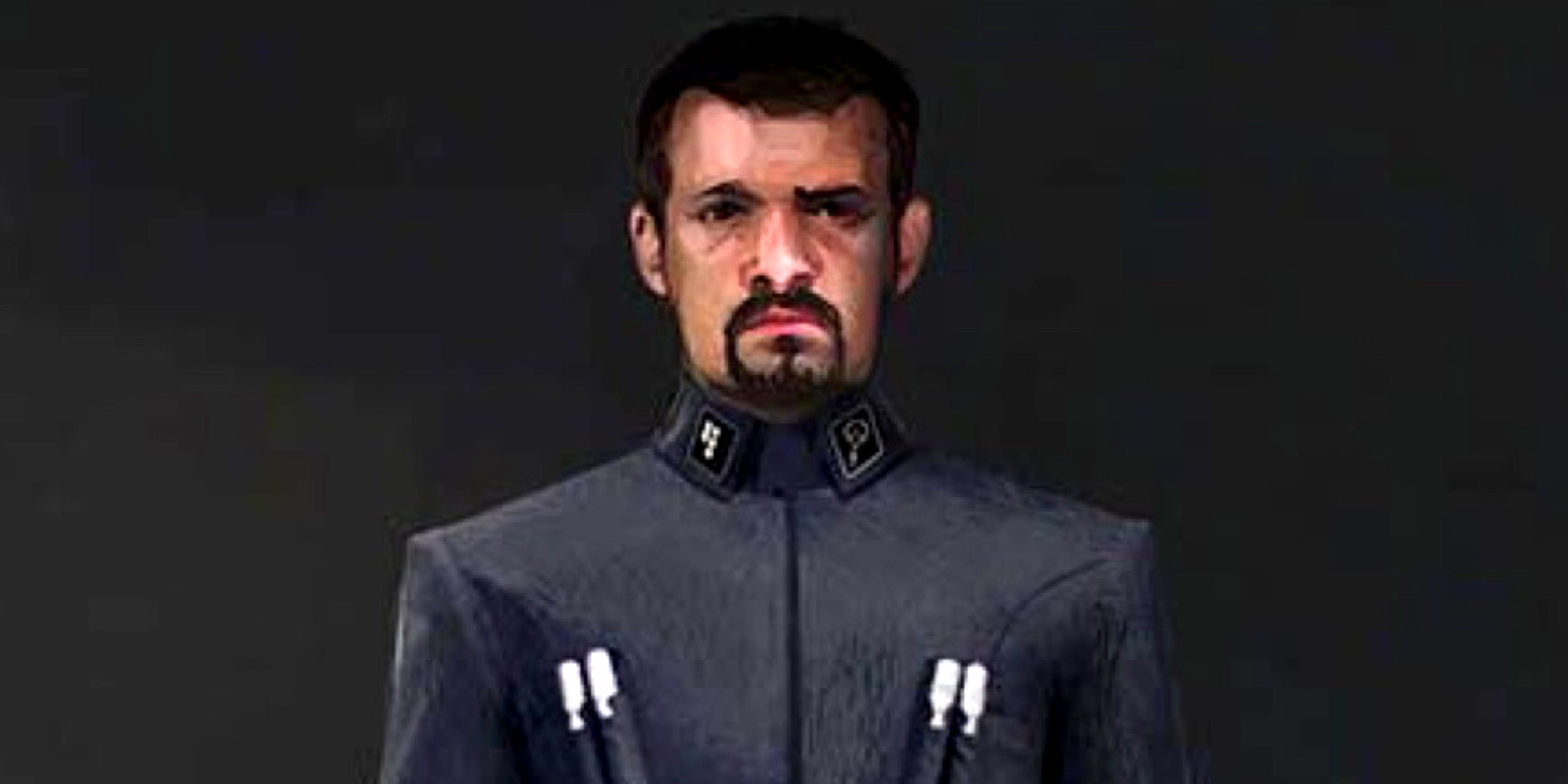 Concept art of First Order Lieutenant Harman Croy on the Halcyon
