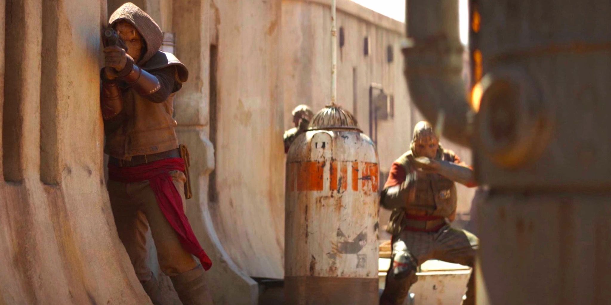 A band of Niktos protects Grogu at the encampment on Arvala-7 in The Mandalorian season 1 episode 1