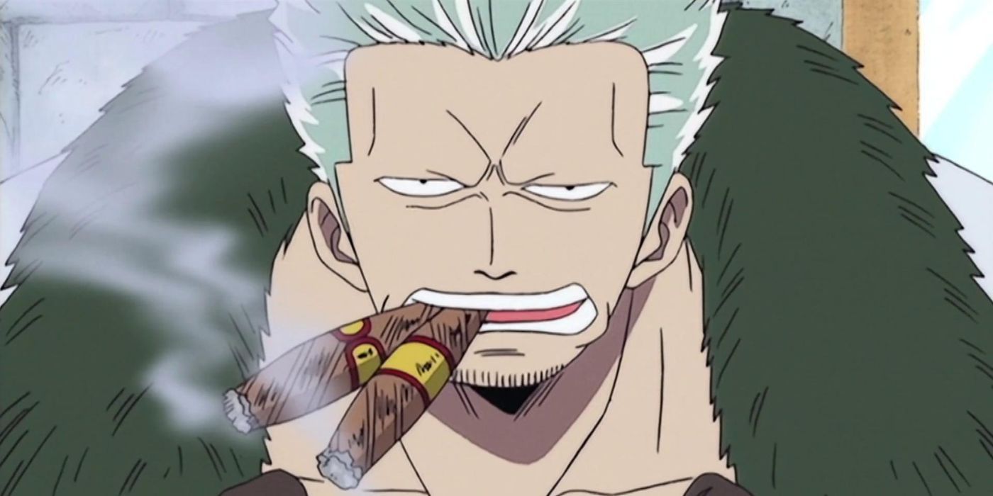Smoker Smoking Two Cigars at once in One Piece Anime