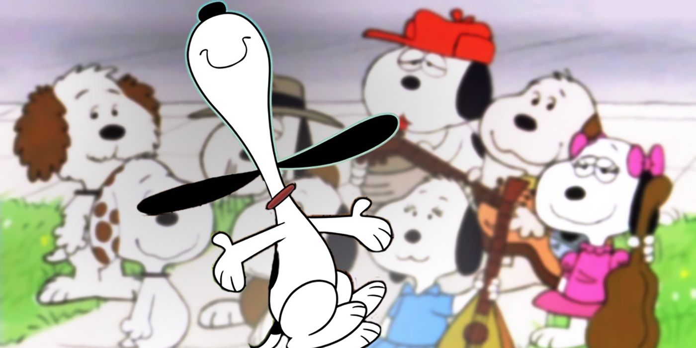 Feature image: Peanuts Snoopy in foreground; all of his seven siblings arranged in the background