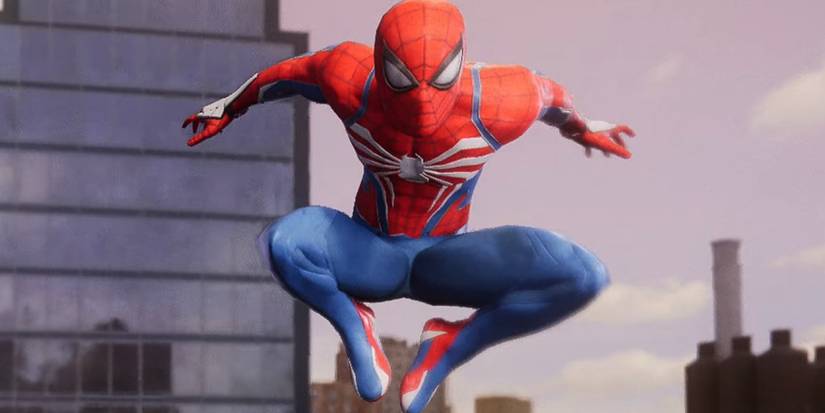Peter's swinging through the city in his Advanced 2.0 suit in Marvel's Spider-Man 2