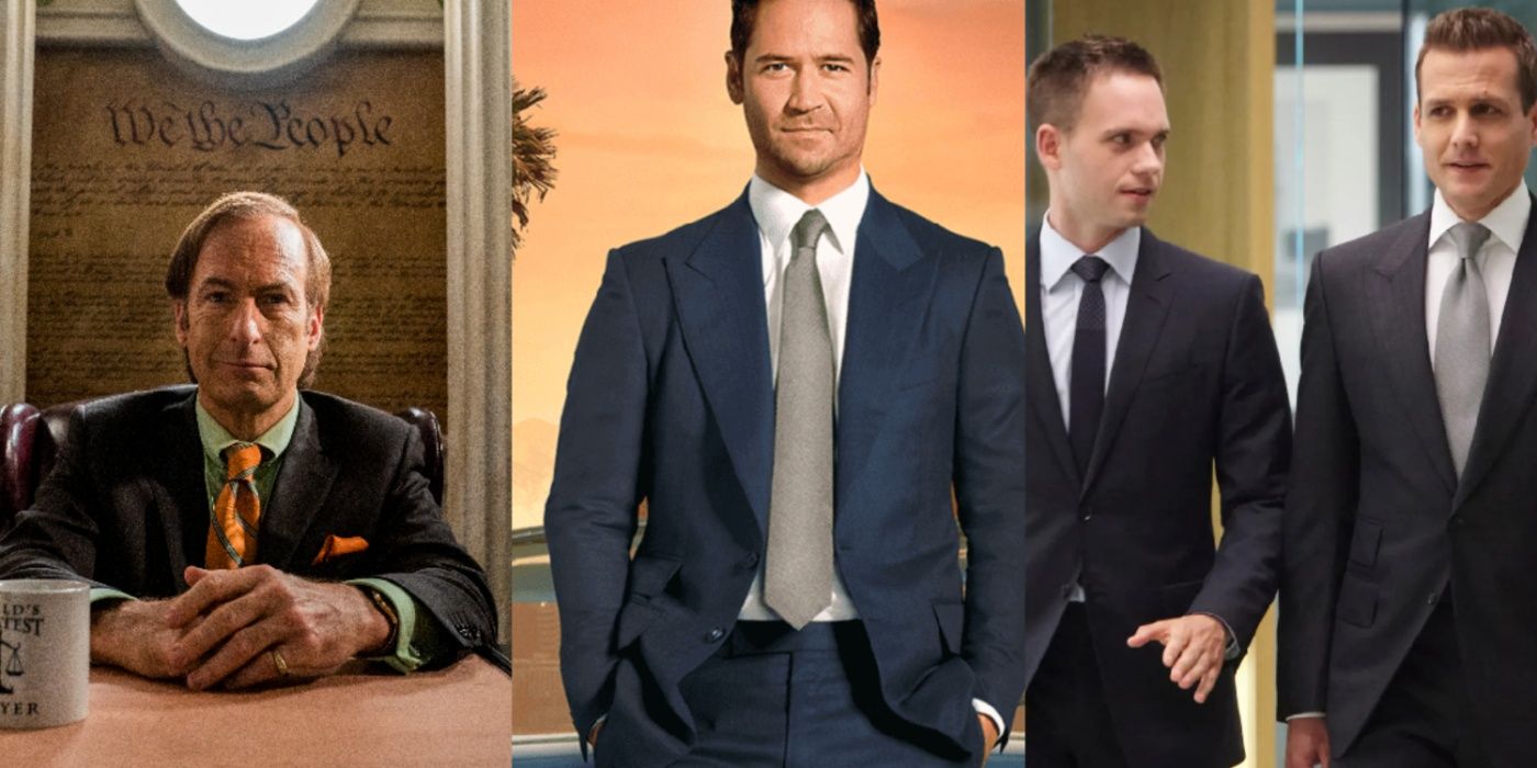 Split image of Better Call Saul and The Lincoln Lawyer and Suits