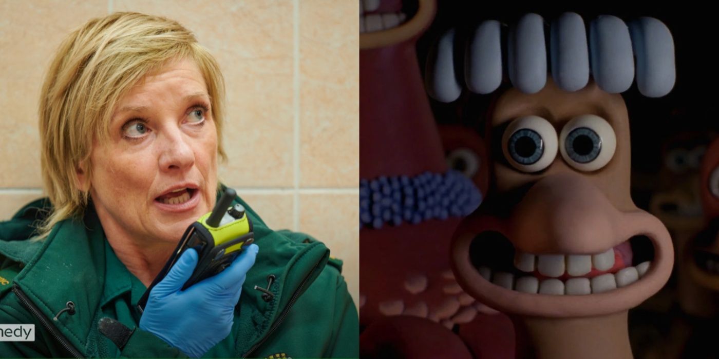 Split image of Jane Horrocks in Bloods and Babs in Chicken Run
