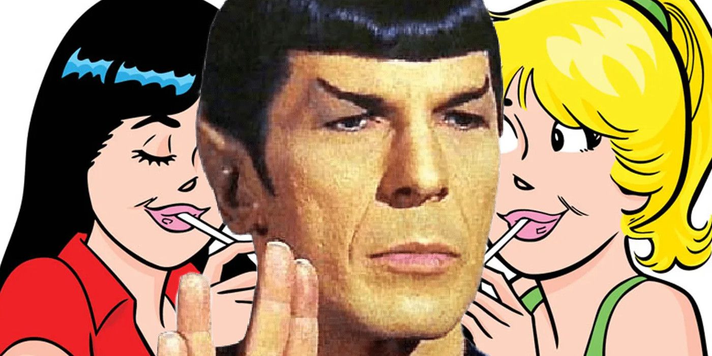Picture of Betty and Veronica with Mister Spock in the center.