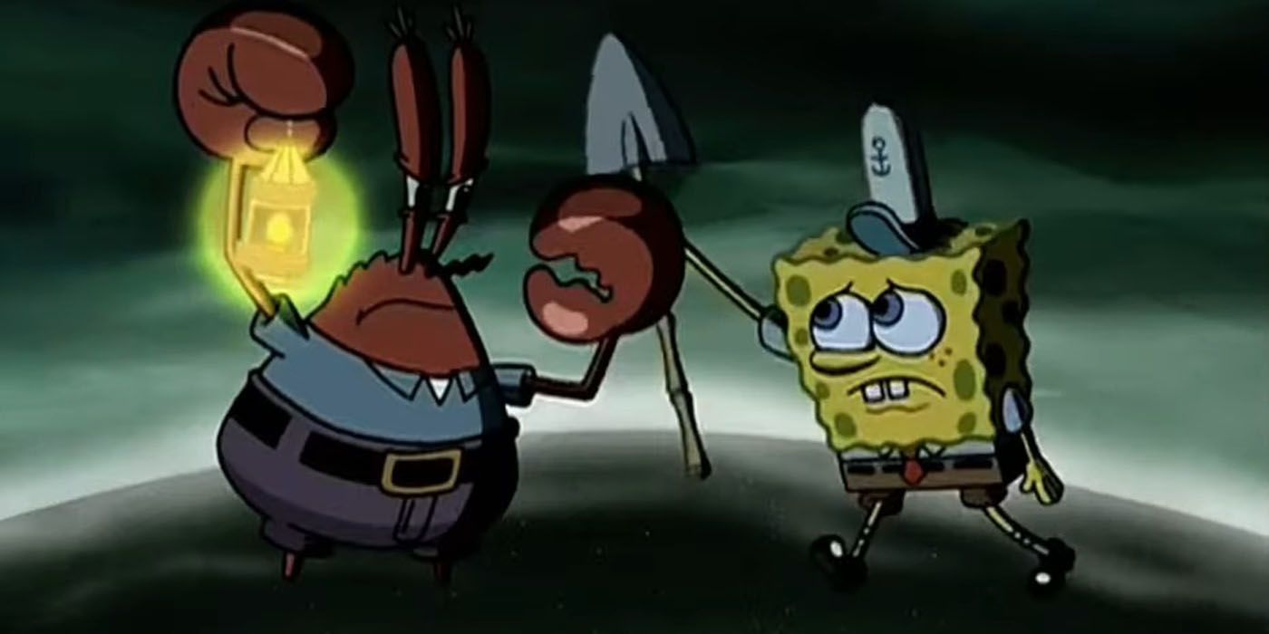 Spongebob and Mr Krabs bury the health inspector alive