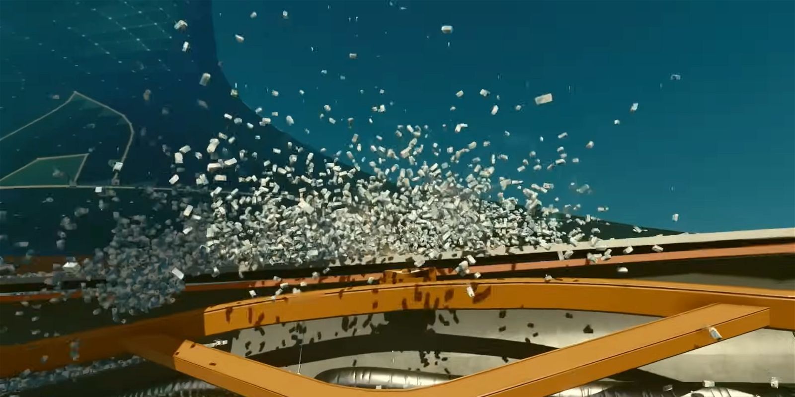 Thousands of milk cartons cascade down the side of Starfield’s UC headquarters building, taking to the sky like a flock of doves.