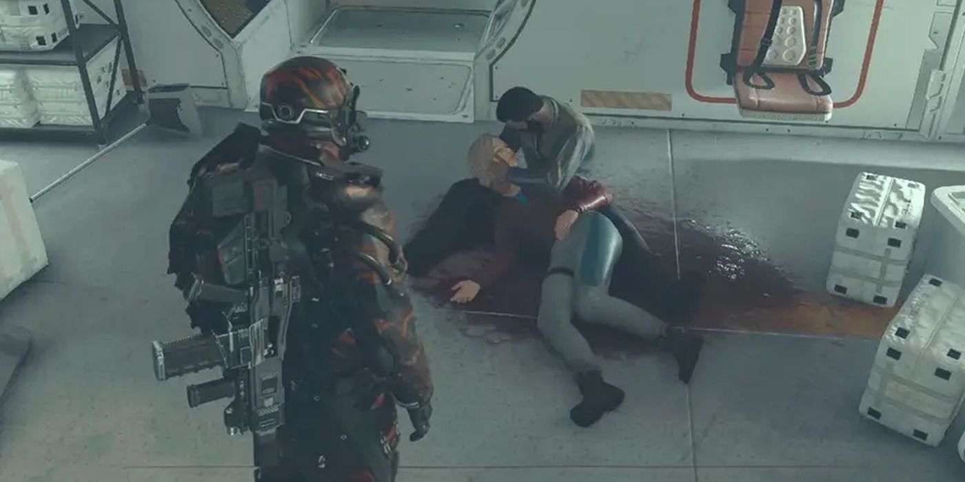 Barrett holding Sarah as she dies at The Eye in A High Price To Pay