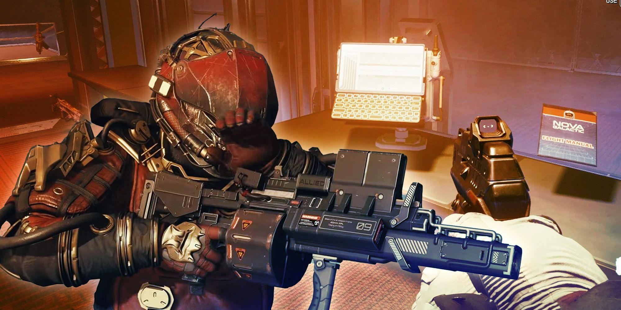 Starfield custom character with the Almagest Jackpot terminal in the background