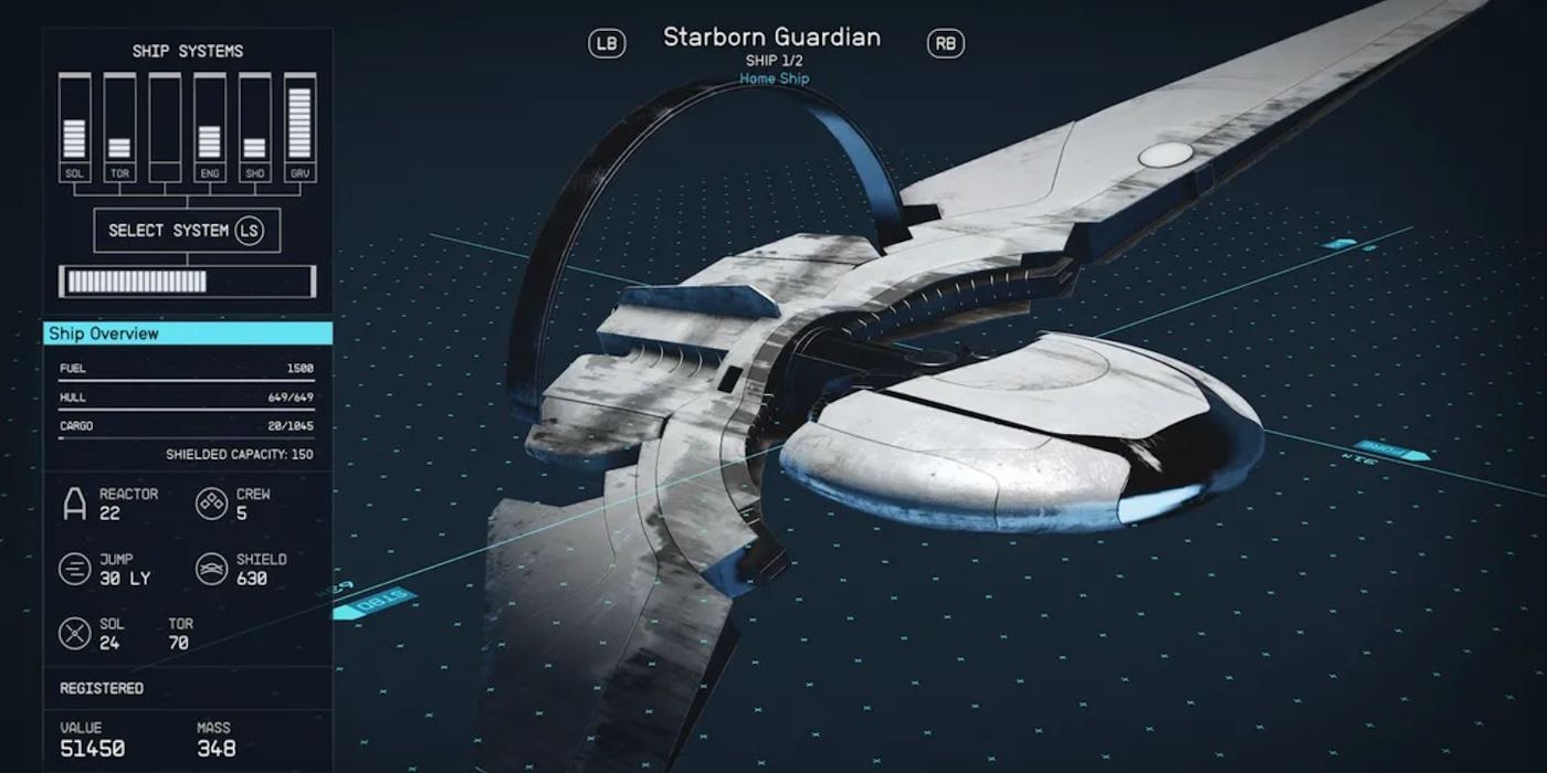Starfield Starborn Guardian Ship in New Game Plus