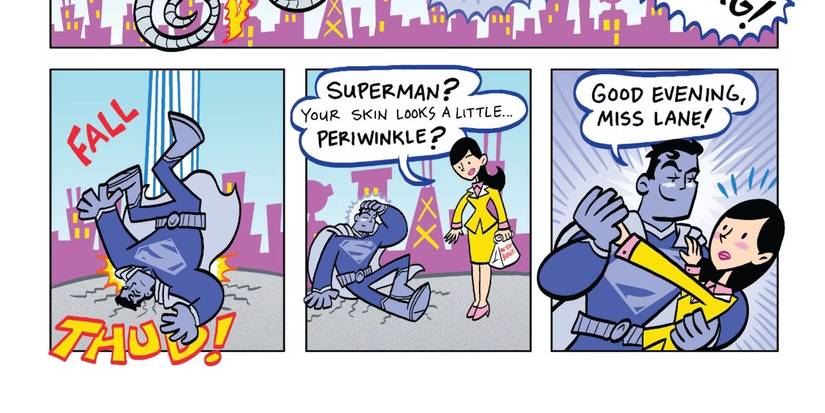 Superman with Lois Lane Attacked by Periwinkle Kryptonite