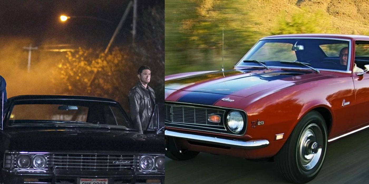 Side by side image of Supernatural's Impala; and a 1968 Chevrolet Camaro Z:28 