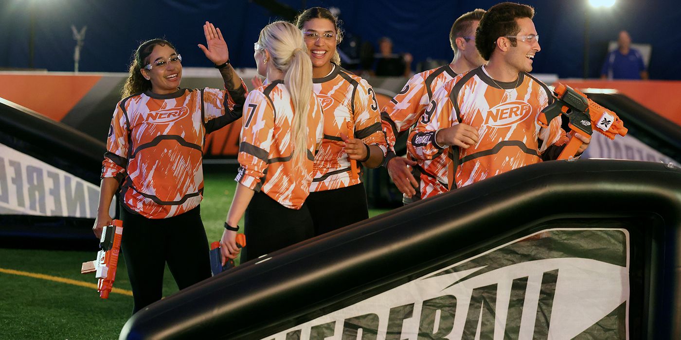Team VELOCITY celebrate NerfBall — Battle in the Bubble victory