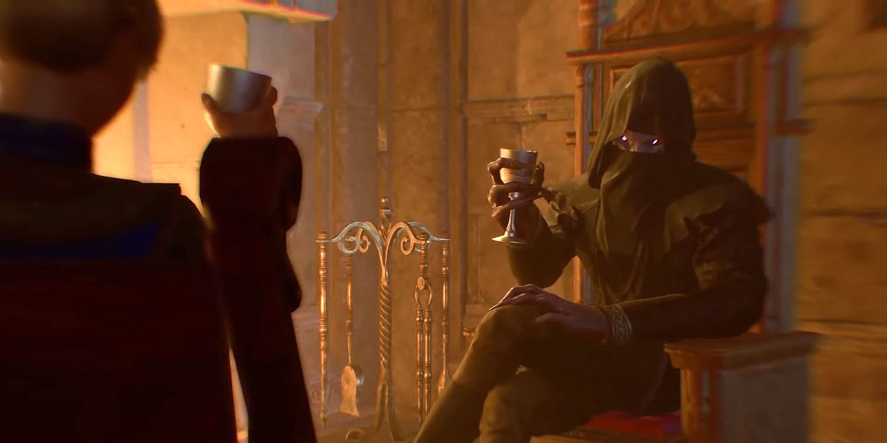 The Emperor drinking wine in a flashback in Baldur's Gate 3